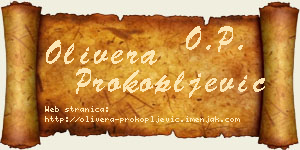 Olivera Prokopljević vizit kartica